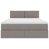 vidaXL Bett mit Stauraum und LED Taupe 140 x 190 cm Polyester
