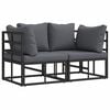 vidaXL 2 stk. Gartenm&ouml;bel Metall Schwarz und Anthrazit