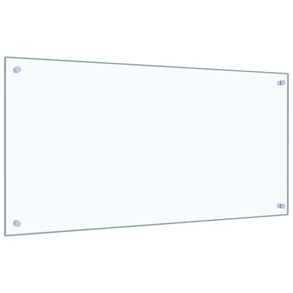 vidaXL K&uuml;chenr&uuml;ckwand 2 pcs Transparent 100 x 50 cm Geh&auml;rtetes Glas
