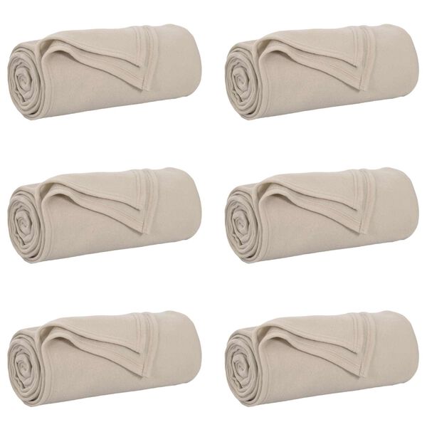 vidaXL Wohndecken 6 pcs Beige 170 x 130 cm Fleece