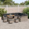 vidaXL Garten-Sofa-Set mit Kissen mit Speicher mit Kissen 13 pcs Grau