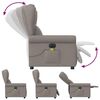 vidaXL Massagesessel Elektrisch Taupe Stoff