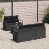 vidaXL Sofa Set mit Kissen 6 pcs Schwarz Poly Rattan