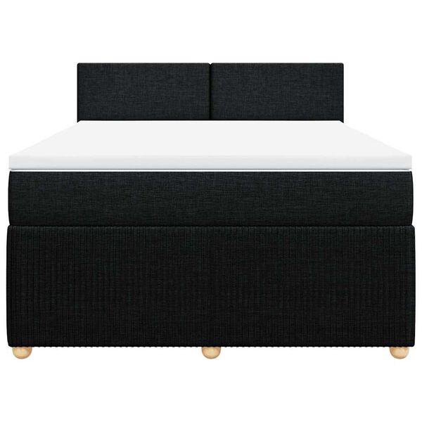 vidaXL Boxspringbett mit Matratze Schwarz 140x190 cm Stoff