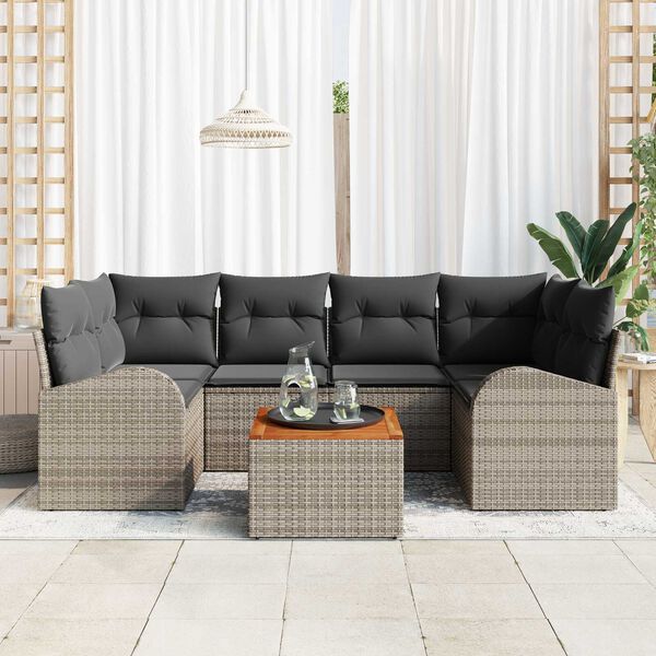 vidaXL Garten-Sofa-Set 7 pcs Grau