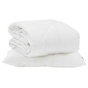 vidaXL Sommerdecke mit Kissen 2 pcs Wei&szlig; Mikrofaser