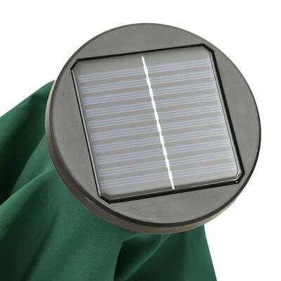 vidaXL Sonnenschirm mit LED-Leuchten Grün 200x211 cm Aluminium