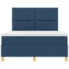 vidaXL Boxspringbett mit Matratze mit Kopfteil Blau 140 x 190 cm Stoff