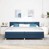 vidaXL LED Boxspringbett mit LED-Lichtleisten Blau 200 x 200 cm Stoff