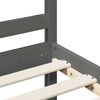 vidaXL Massivholzbett mit Kopfteil Grau 200x200 cm