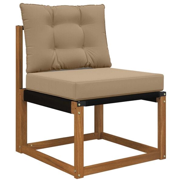 vidaXL Sofakissen f&uuml;r drau&szlig;en 2 pcs Taupe Polyester