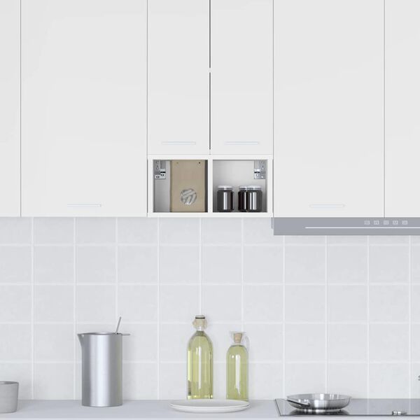 vidaXL H&auml;ngeschrank mit Speicher Wei&szlig; 20 x 29,5 x 40 cm Holzwerkstoff