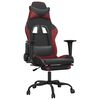 vidaXL Gaming-Stuhl mit Massage & Fu&szlig;st&uuml;tze Schwarz Weinrot Kunstleder