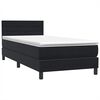 vidaXL Boxspringbett mit Matratze Schwarz 90x220 cm Samt