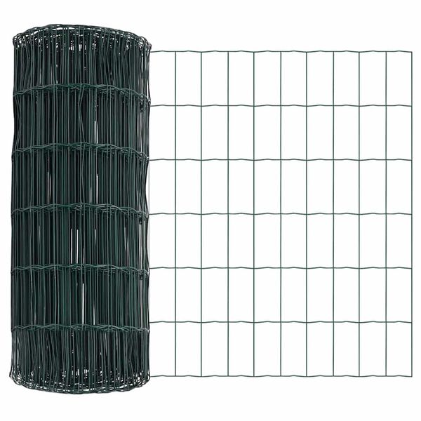 vidaXL Eurozaun Grün 0,4 x 10 m PVC-beschichtetes Eisen