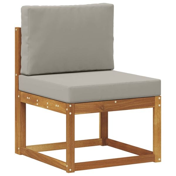 vidaXL Outdoor-Sofagarnitur mit Kissen 9 pcs Nat&uuml;rlich und Hellgrau