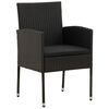 vidaXL 7-tlg. Garten-Essgruppe Poly Rattan Schwarz