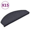 vidaXL Stufenmatten 15 Stk. 65 x 24 x 4 cm Dunkelgrau und Blau Halbrund Gro&szlig;