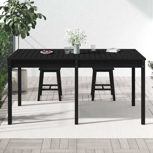 vidaXL Gartentisch Schwarz 159,5x82,5x76 cm Massivholz Kiefer