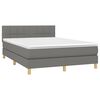 vidaXL Boxspringbett mit Matratze & LED Dunkelgrau 140x190 cm Stoff
