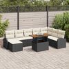 vidaXL Garten-Sofa-Set mit Speicher 9 pcs Schwarz Poly Rattan