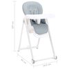 vidaXL Baby-Hochstuhl Hellgrau Aluminium