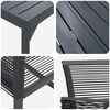 vidaXL Garten Essgruppe 9 pcs Schwarz Poly Rattan