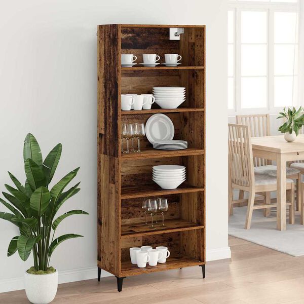 vidaXL Highboard Altholz 69,5 x 34 x 180 cm Holzwerkstoff