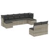 vidaXL 9-tlg. Garten-Sofagarnitur mit Kissen Hellgrau Poly Rattan