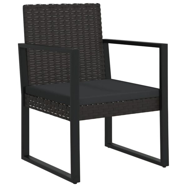 vidaXL 4-tlg. Garten-Lounge-Set mit Kissen Schwarz Poly Rattan