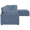 vidaXL Modulares Sofa mit Fußhocker Kissen Cordstoff Blau