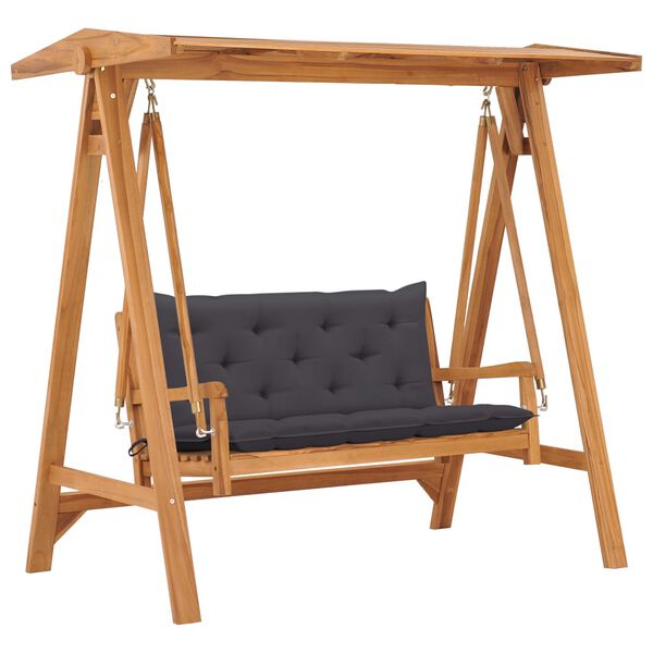 vidaXL Hollywoodschaukel mit Anthrazit Auflage 170 cm Massivholz Teak
