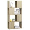 vidaXL Bücherregal Raumteiler Sonoma-Eiche 60x24x124,5cm Holzwerkstoff