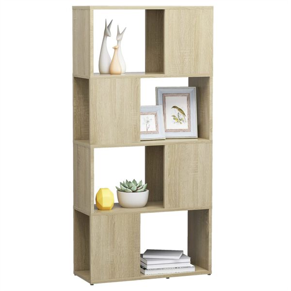 vidaXL Bücherregal Raumteiler Sonoma-Eiche 60x24x124,5cm Holzwerkstoff