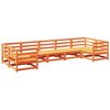 vidaXL 7-tlg. Garten-Sofagarnitur Wachsbraun Massivholz Kiefer