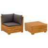 vidaXL 2-tlg. Garten-Lounge-Set aus massivem Akazienholz Braun