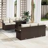 vidaXL Garten-Sofa-Set mit Kissen mit Speicher 7 pcs Braun Poly Rattan