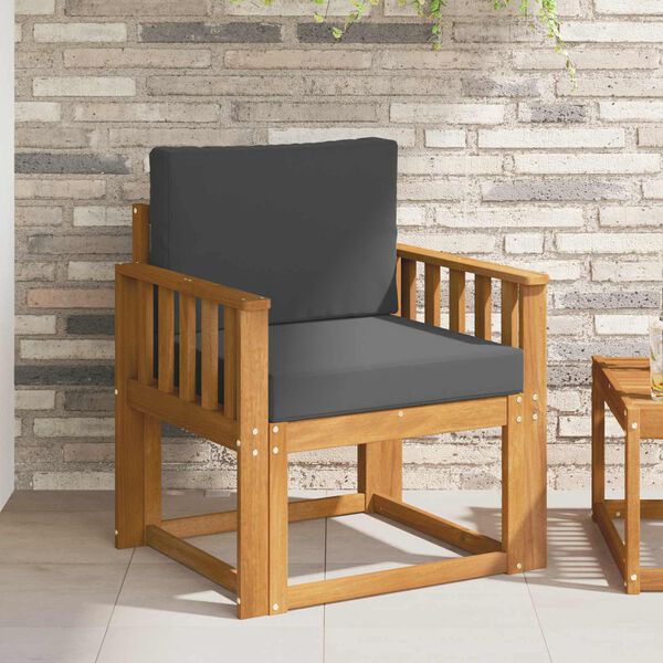 vidaXL Outdoor-Sofa Massives Akazienholz und Polyester Natur