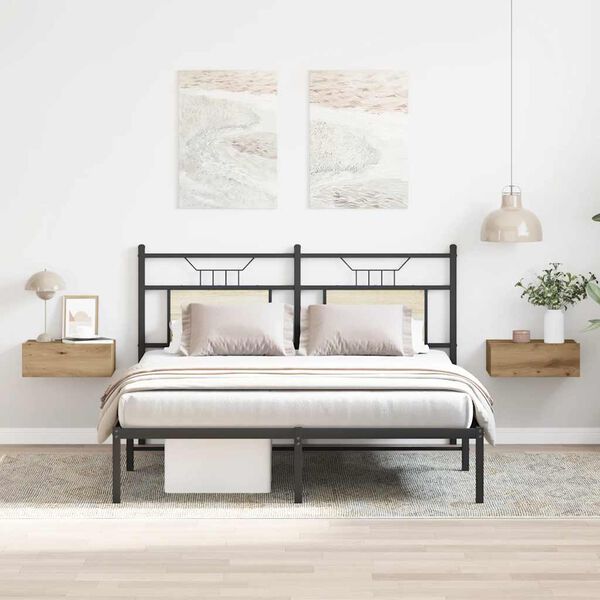 vidaXL H&auml;ngende Nachttische 2 Stk. Artisan-Eiche 40x32x15 cm