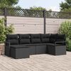 vidaXL Sofa Set mit Kissen 6 pcs Schwarz Poly Rattan