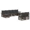 vidaXL Gartensofa-set 9 stk. Grau Poly-Rattan