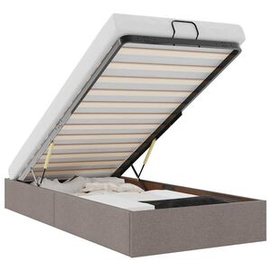 vidaXL Ottoman-Bett ohne Matratze Taupe 90x190 cm Stoff