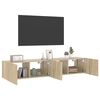 vidaXL TV-Wandschr&auml;nke mit LED-Leuchten 2 Stk. Sonoma-Eiche 80x35x31cm