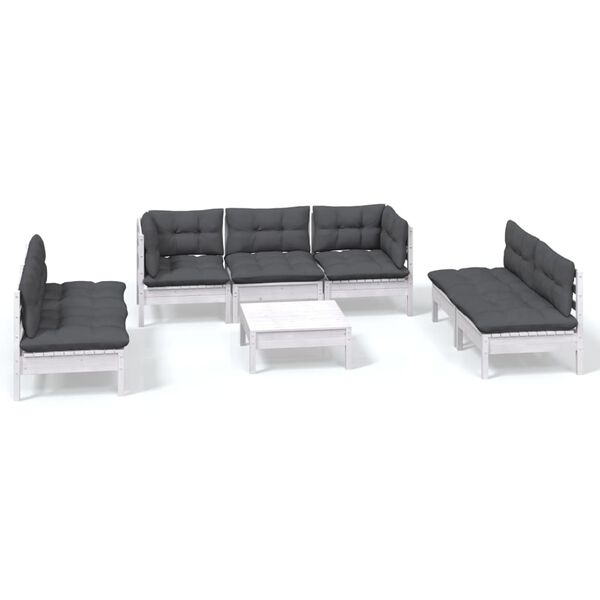 vidaXL 8-tlg. Garten-Lounge-Set mit Kissen Kiefer Massivholz