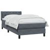 vidaXL Boxspringbett mit Matratze Dunkelgrau 80x210 cm Samt