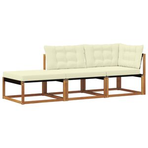vidaXL 3 stk. Ecksofa-Einheiten f&uuml;r drau&szlig;en Massivholz Akazie Natur