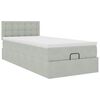 vidaXL Ottoman-Bett mit Matratze Hellgrau 80x200 cm Samt