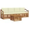 vidaXL Outdoor-Sofagarnitur 5 stk. Natur und Creme Massivholz Akazie