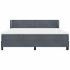 vidaXL Boxspringbett mit Matratze Dunkelgrau 180 x 200 cm Samt