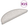 vidaXL Treppenmatten Selbstklebend Sisal-Look 15 Stk. 56x17x3 Platina
